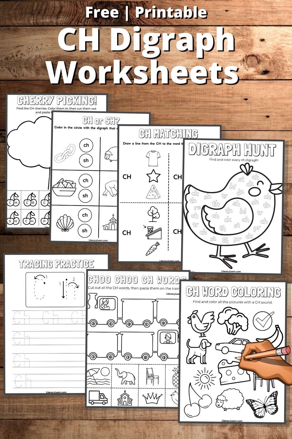 7 ch worksheets for digraph learning literacy learn