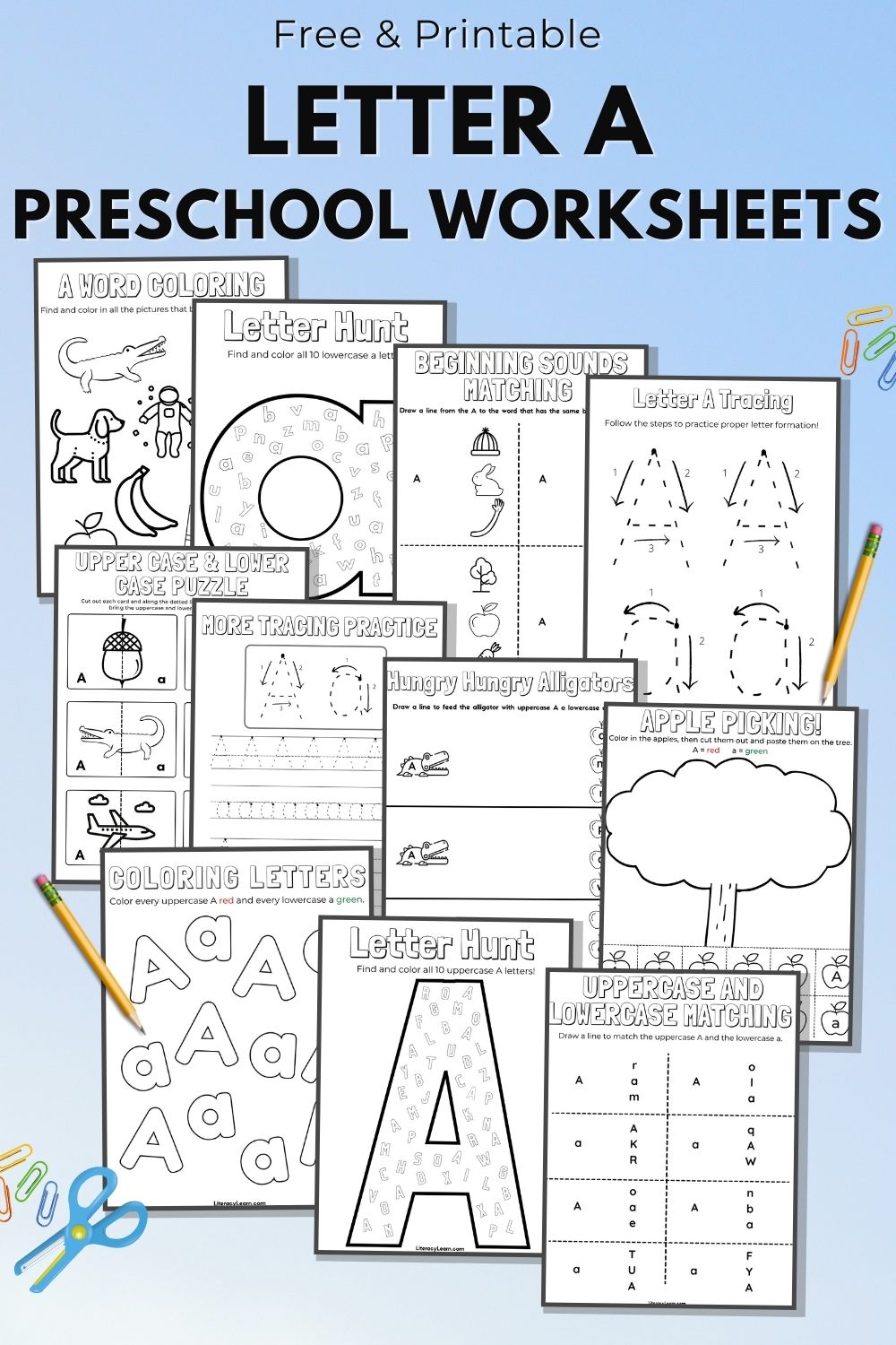 Letter A Worksheets for Preschool - Free Printables! - Literacy Learn