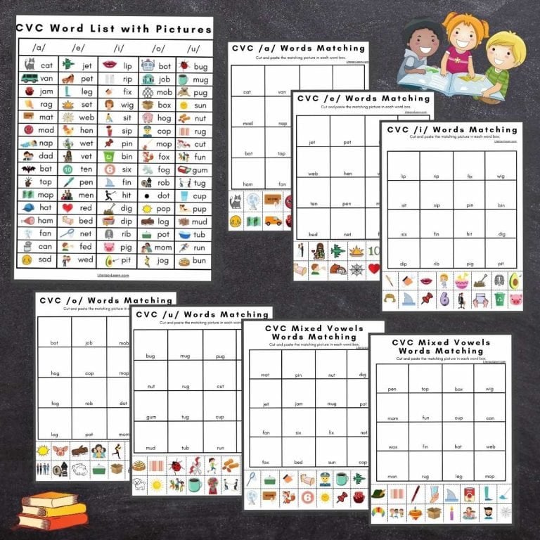 80+ CVC Words with Pictures & Printable Worksheets