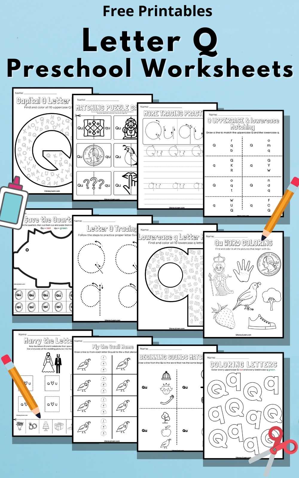 13 letter q worksheets for preschool free printables literacy learn