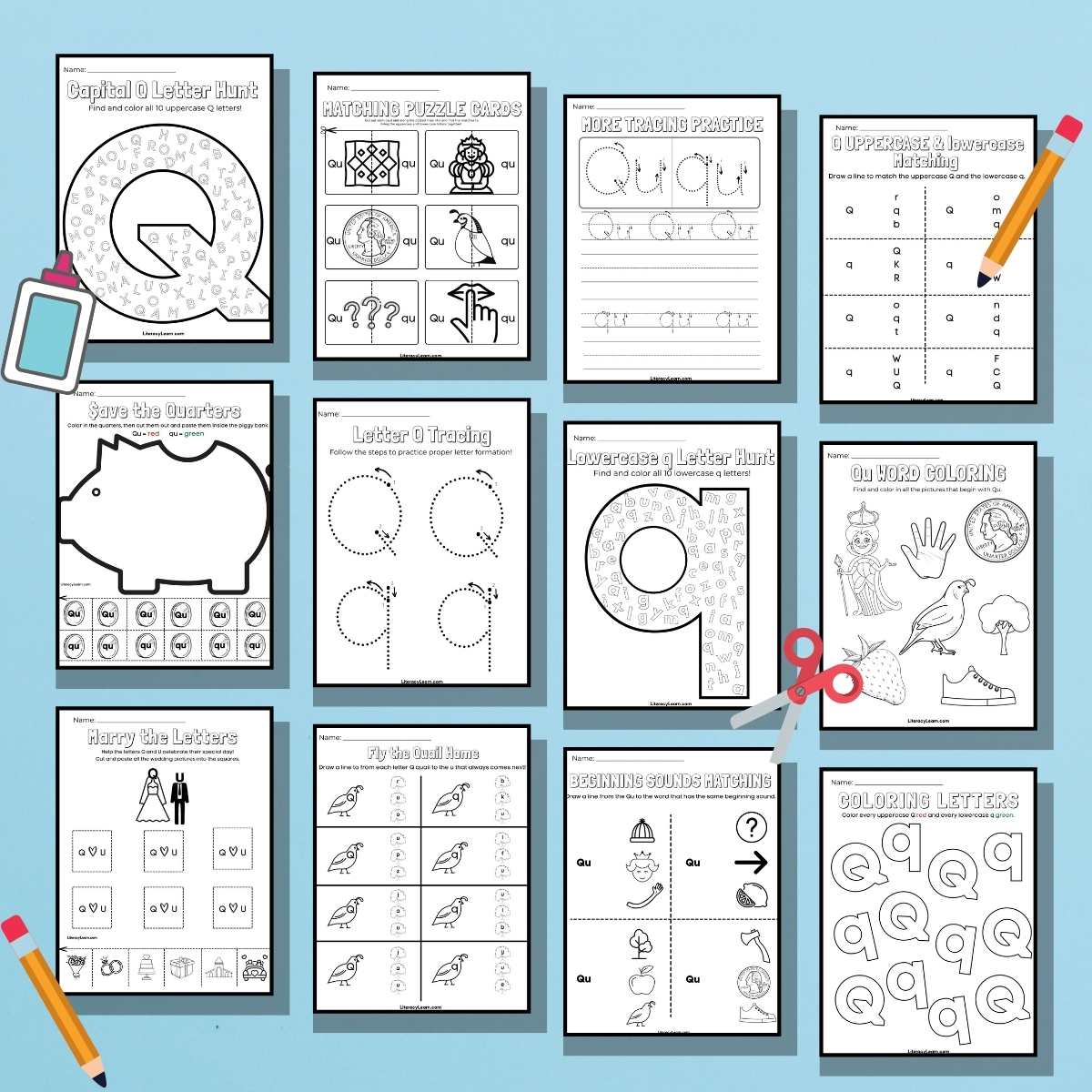 lower case q worksheets