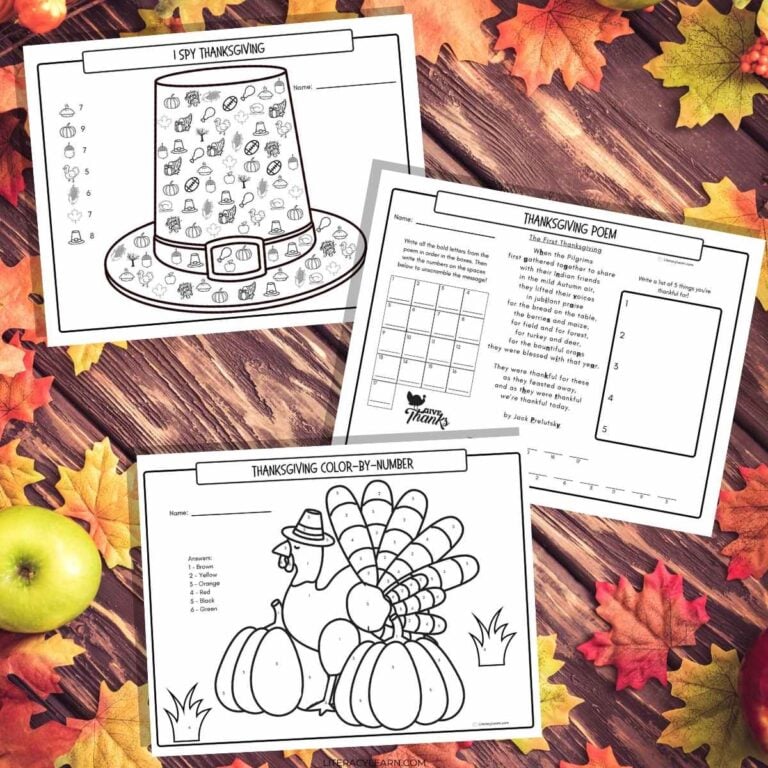Thanksgiving Printable Activity Placemats – Free PDFs