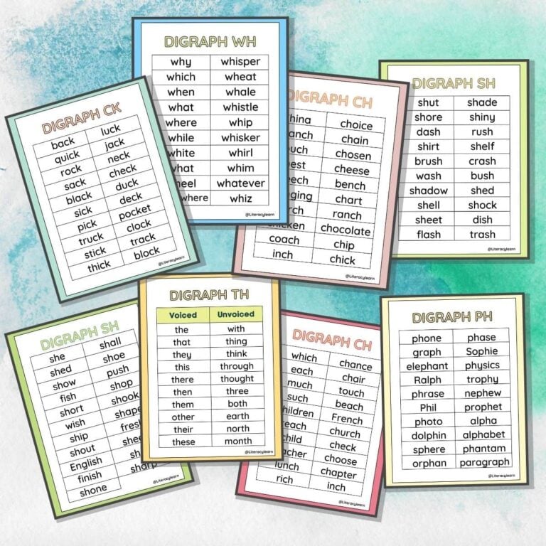 161 Consonant Digraph Words and Examples – Free Printables