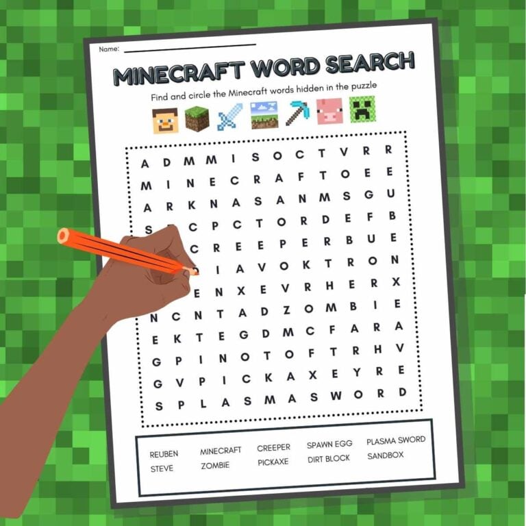 Minecraft Word Search – Free Printable!