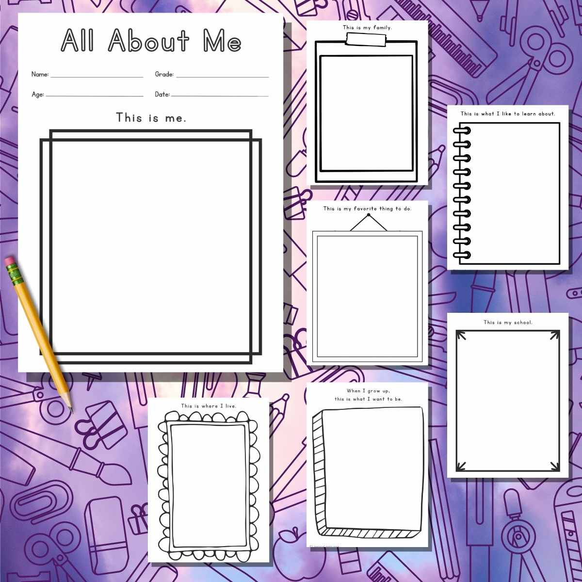 All About Me Preschool Printables