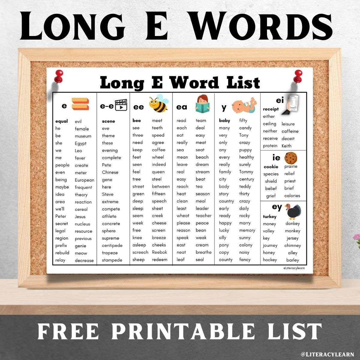 long-e-spelling-words