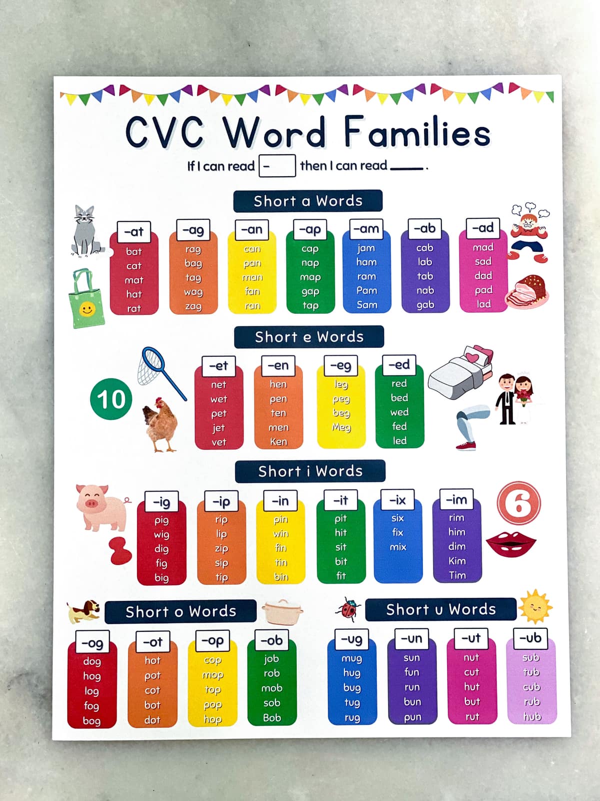 Explore and learn words from aw word family with word list worksheet