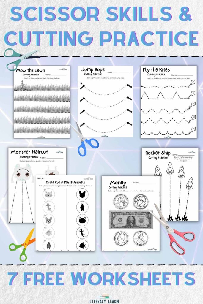 Scissor Skills &amp; Cutting Practice: 7 Free Printables - Literacy Learn