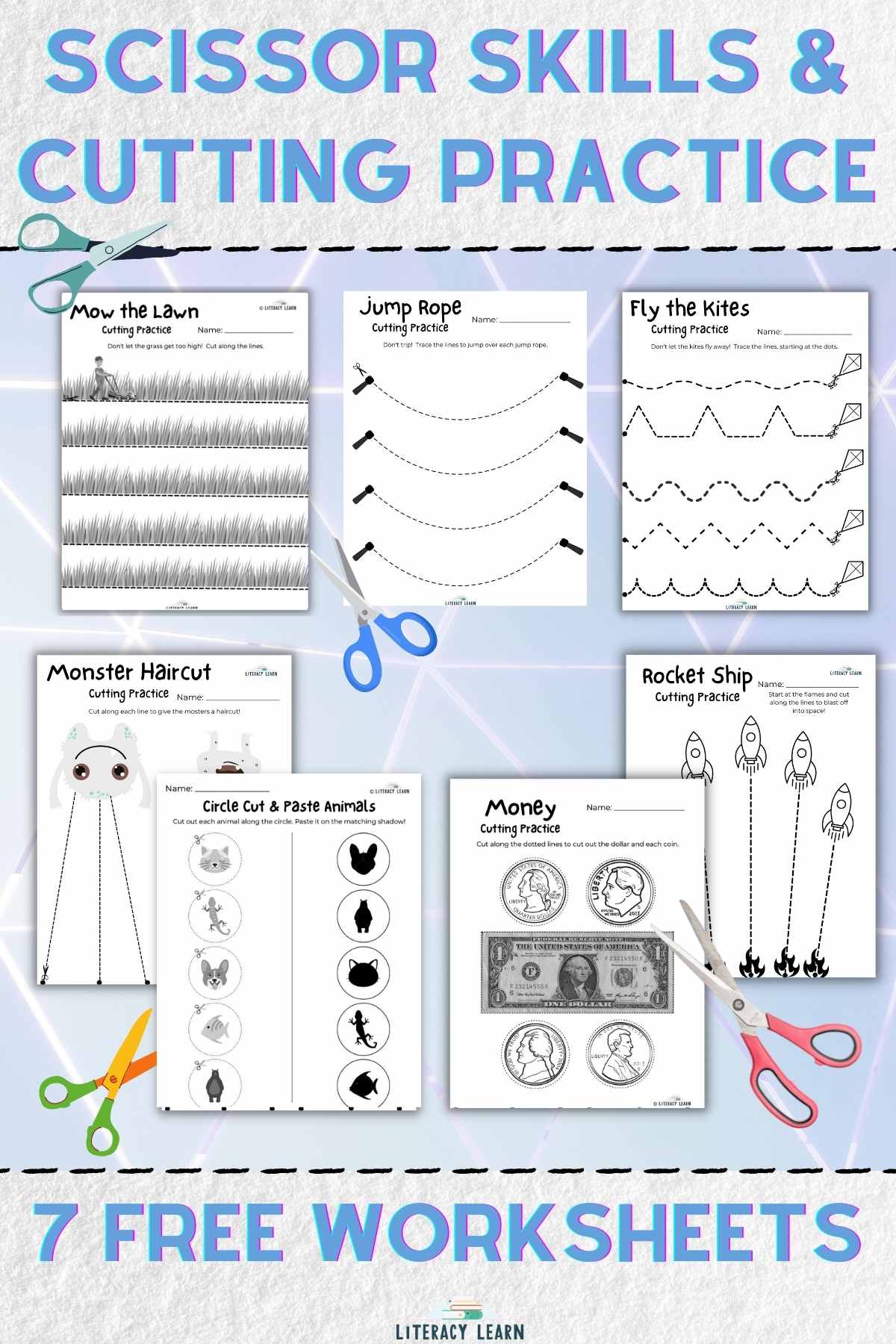 Scissor Skills & Cutting Practice: 7 Free Printables - Literacy Learn