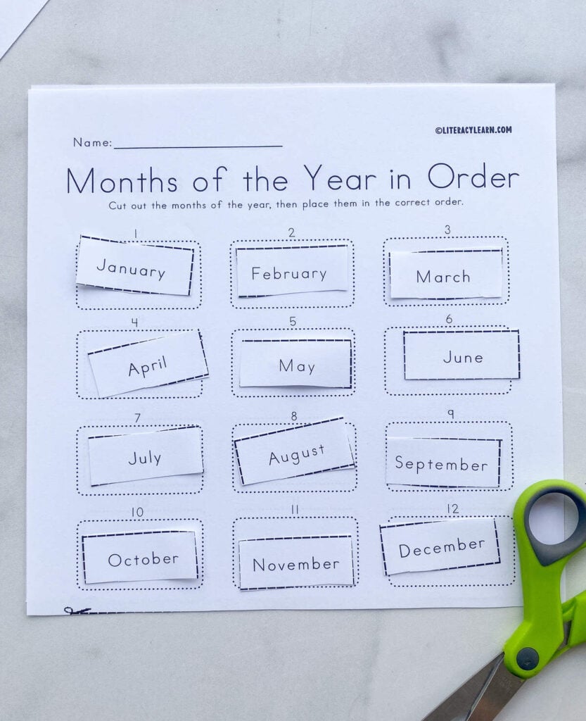 Months of the year worksheets 5 free printables literacy learn