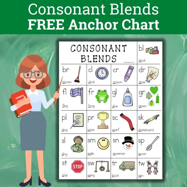 Colorful Consonant Blends Anchor Chart – Free Printable