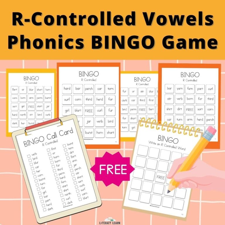 R-Controlled Phonics Bingo Game: FREE Printables