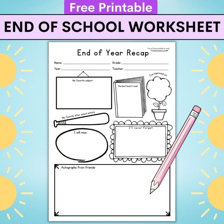 Last Day of School Printable Worksheet (Free!)