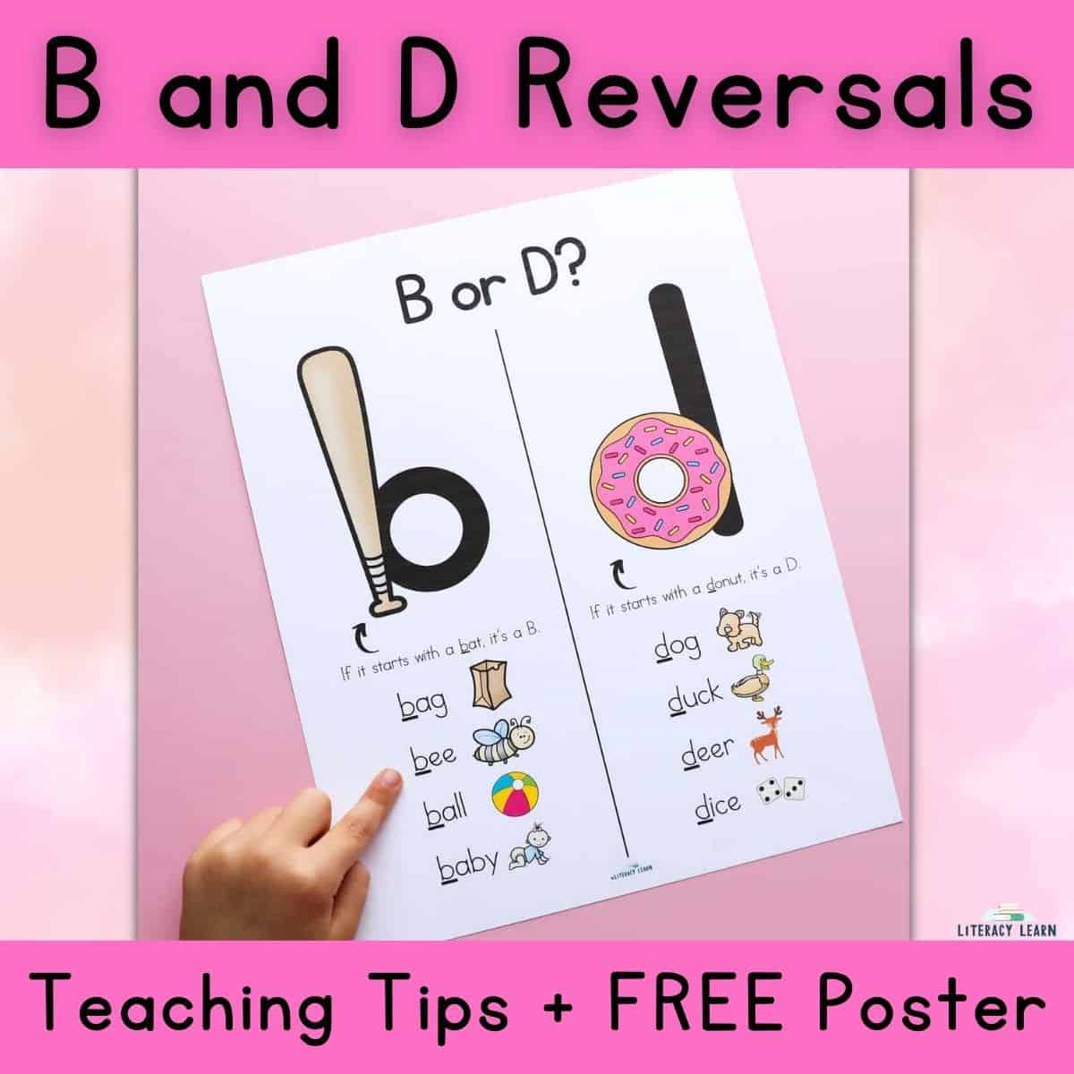 B and D Reversals: Helpful Strategies & FREE Poster - Literacy Learn