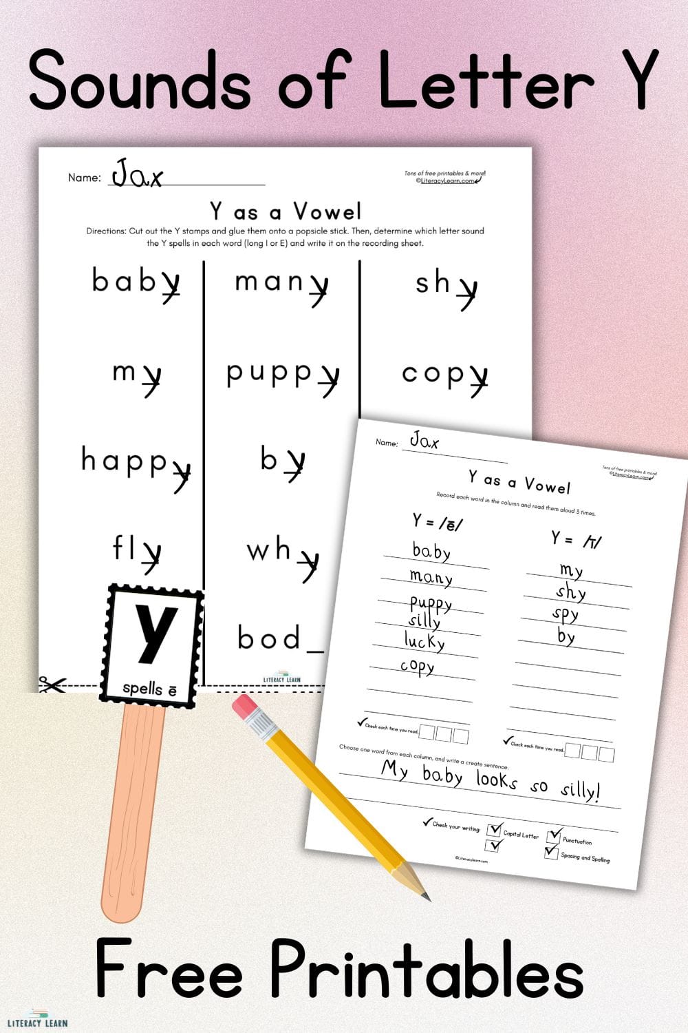 Y as Vowel: Teaching the Sounds & FREE Worksheets - Literacy Learn