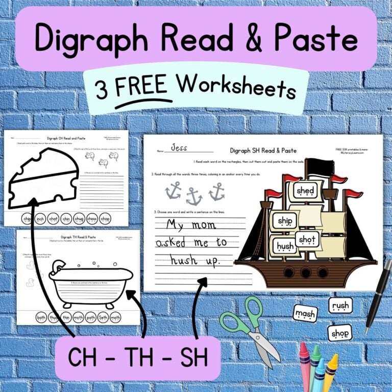 Digraph Reading Worksheets for Kindergarten: FREE Printables!