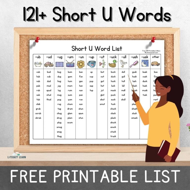 121+ Short U Words (Free Printable List)