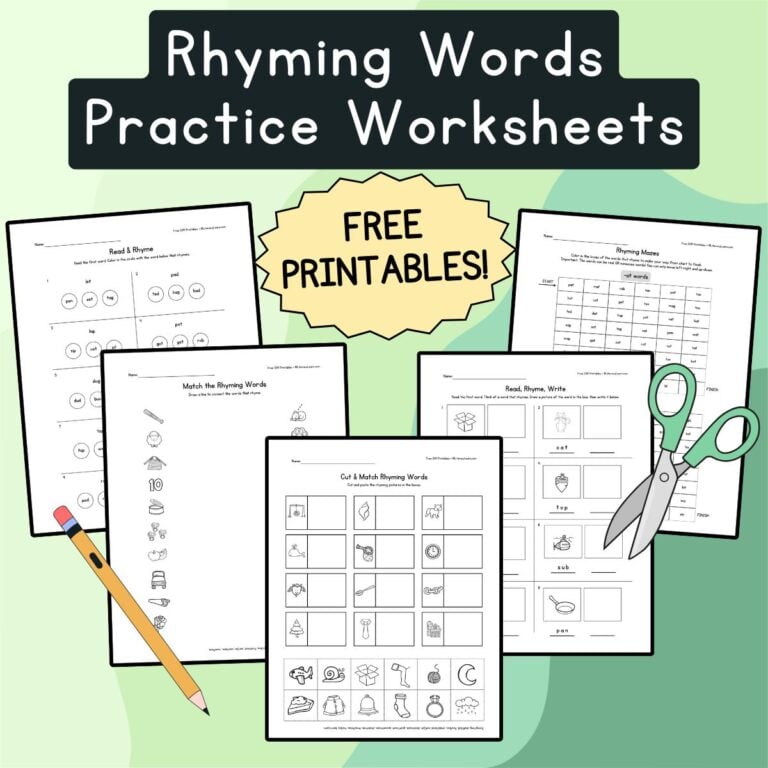 Rhyming Words Worksheets – Free Printables!