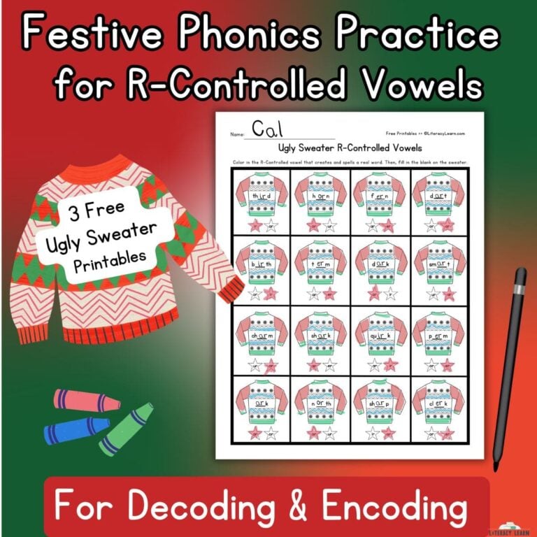 Free Holiday Phonics Practice for R-Controlled Vowels