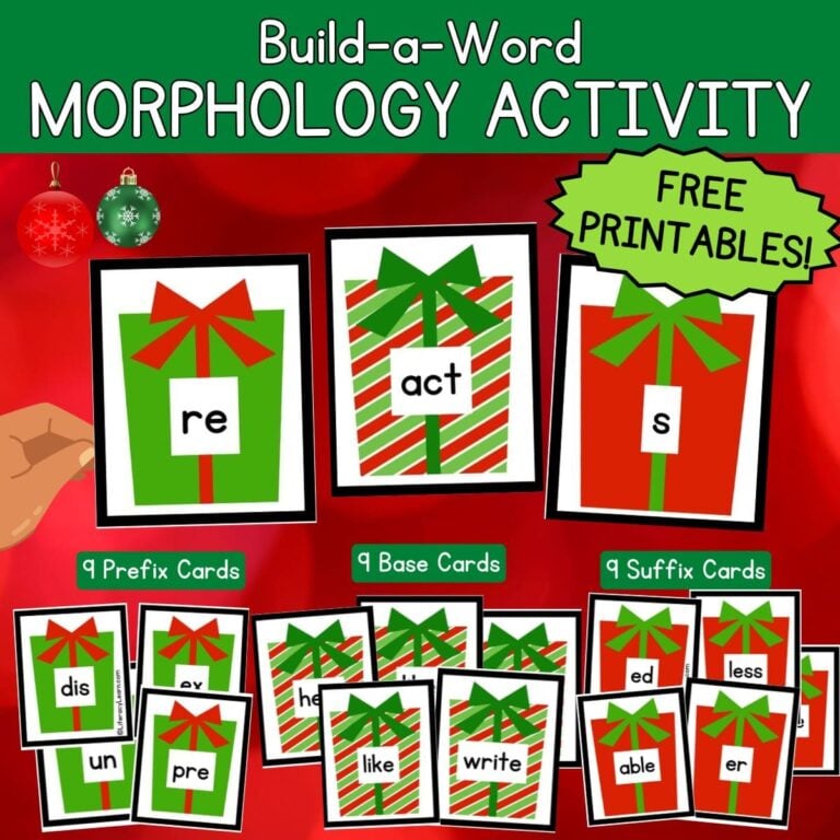 Holiday Morphology Word Building – Free Printables