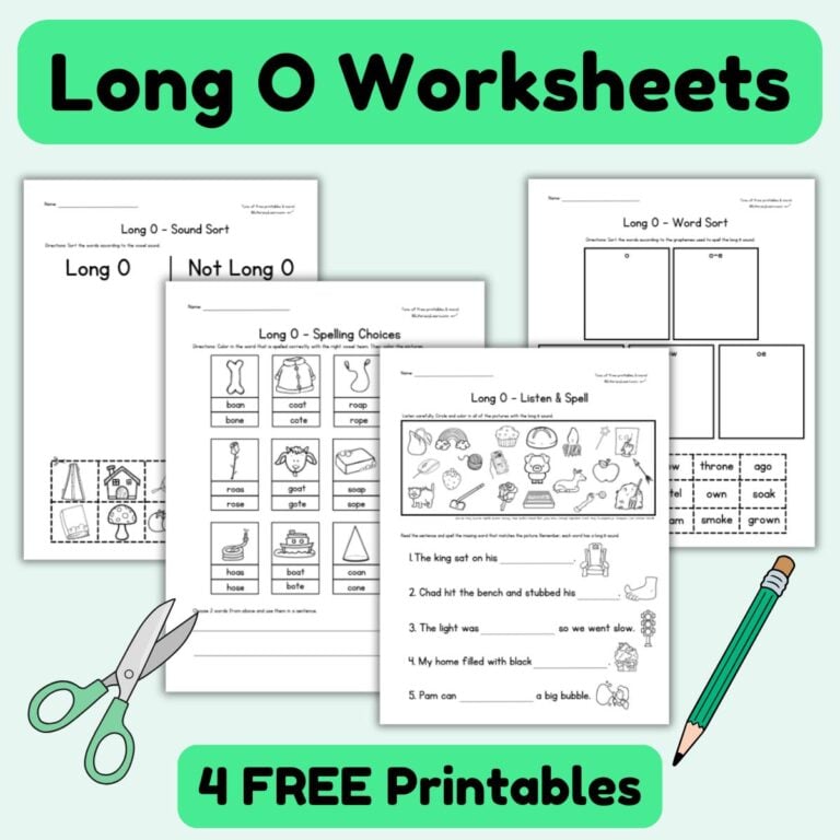 Long O Worksheets: 4 Free Printables