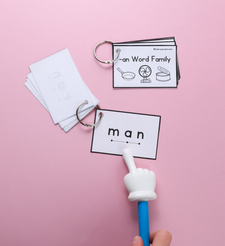 Printed -a word family words on key rings. 