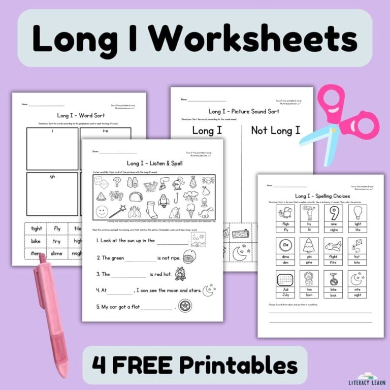 Long I Worksheets: 4 Free Printables