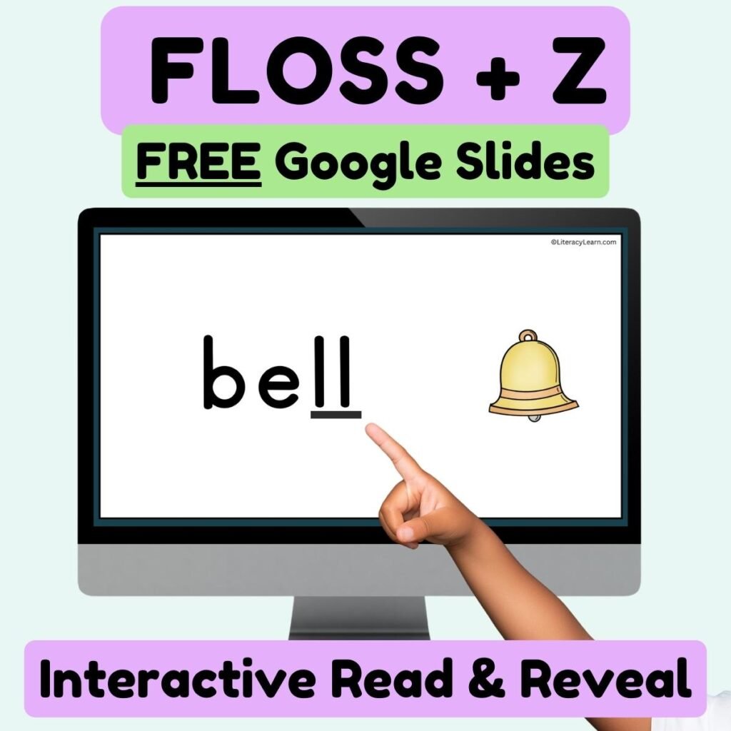 Graphic showing a computer with free FLOSS+Z Google Slides.