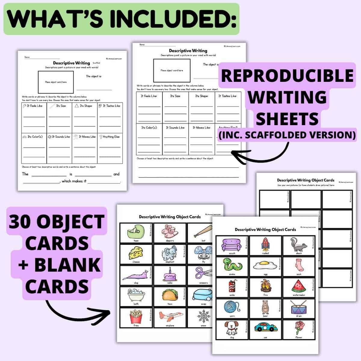 Descriptive Writing Object Cards - FREE Printables! - Literacy Learn