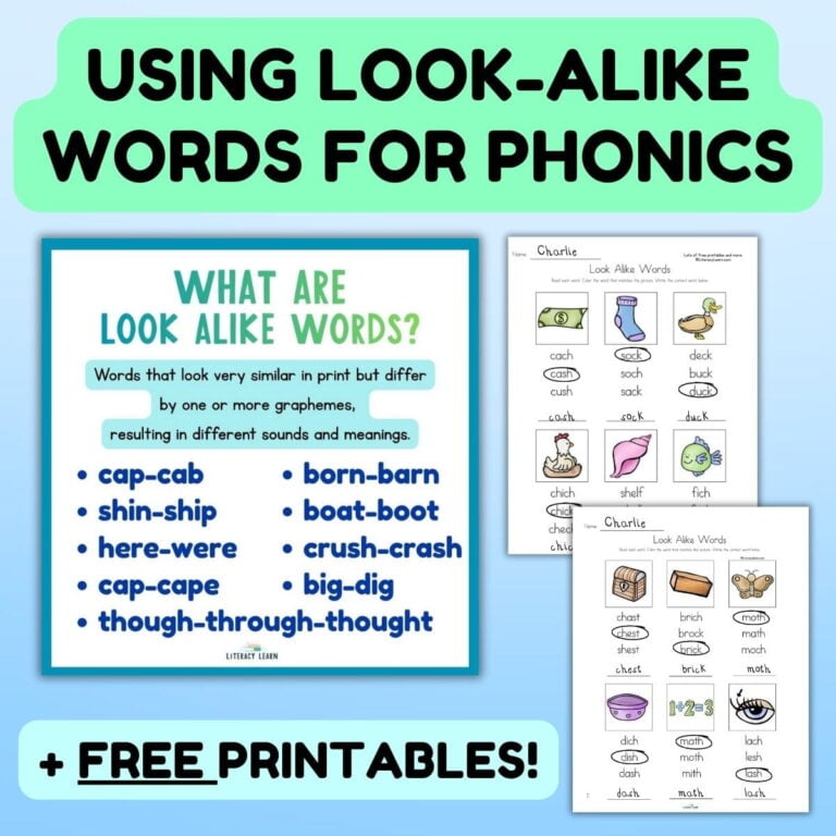 Using Look-Alike Words for Phonics + Free Digraph Printables!