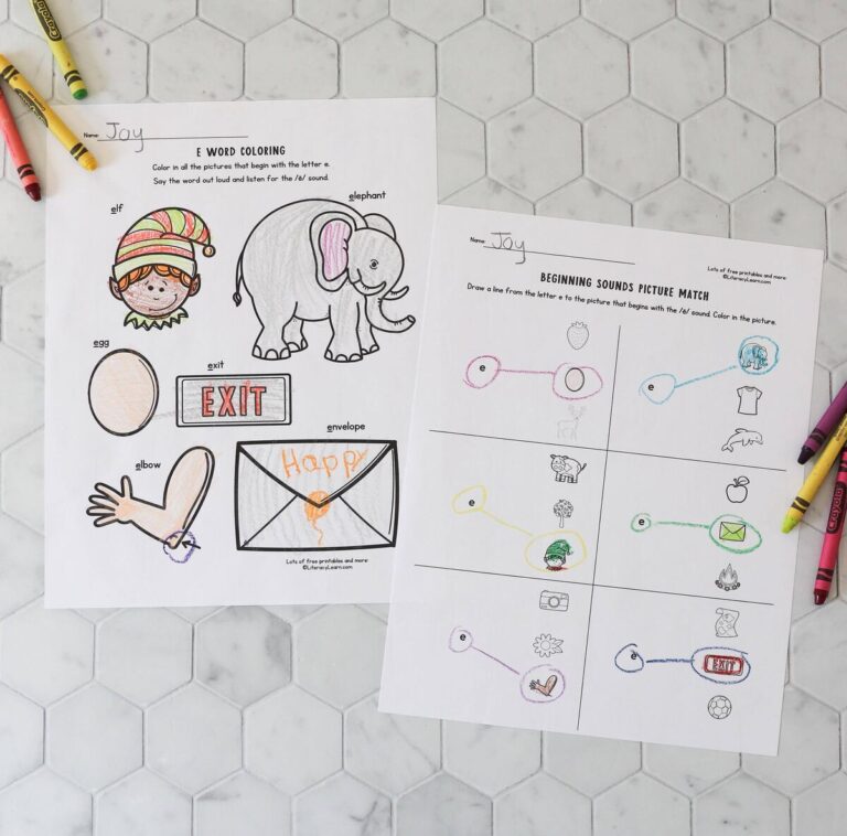 10 FREE Letter E Worksheets - Literacy Learn