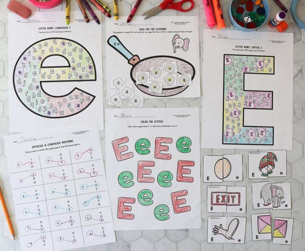 10 FREE Letter E Worksheets - Literacy Learn