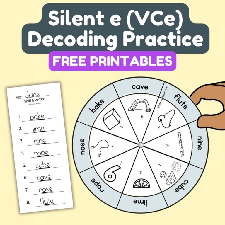Silent E Decoding Activity for Centers: FREE Printable