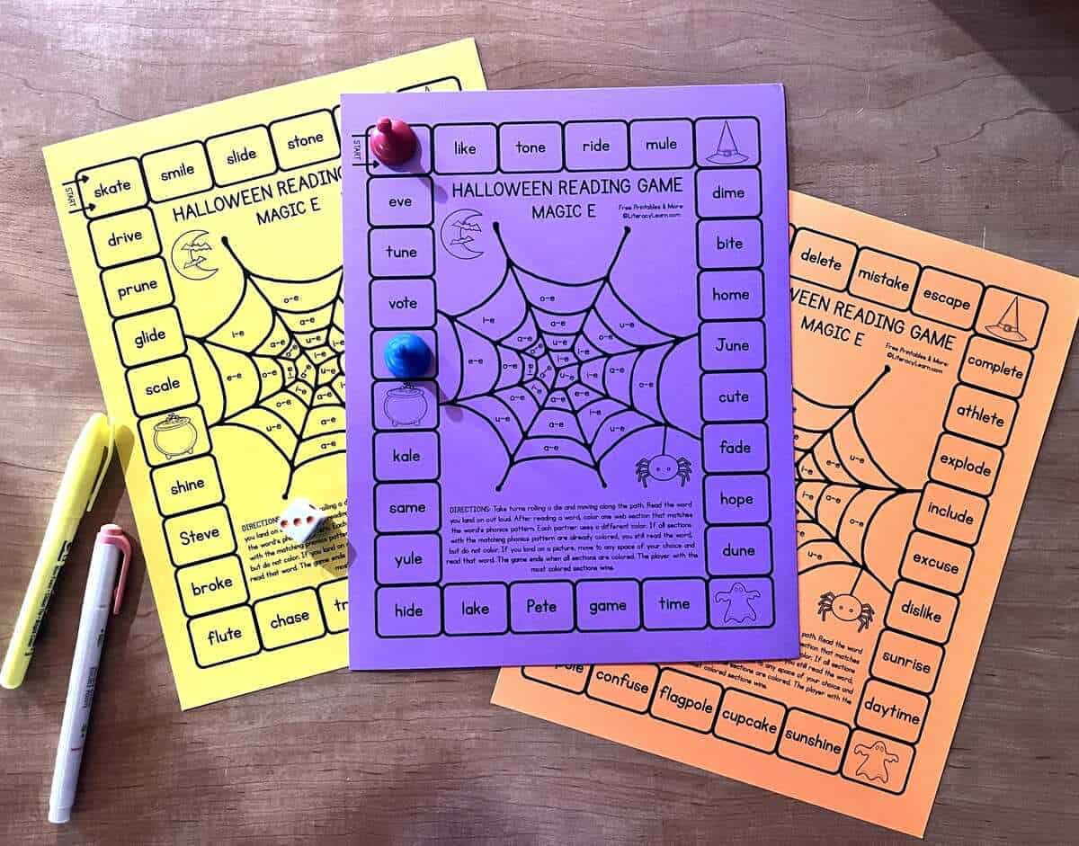 Photo of the 3 silent e board games.